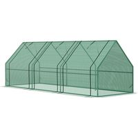 Invernadero de Jardín 270x90x90 cm 3 Ventanas Marco Acero Cubierta PE 140g/m² Plantes Tomates Vert