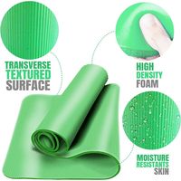 Grün Yogamatte Rutschfest Extradick 15mm NBR Gymnastikmatte Schadstofffrei Fitnessmatte Rutschfest Sportmatte mit Tragegurt Dicke Phthalatenfrei für Yoga Pilates Gymnastik