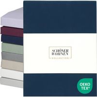 SCHÖNER WOHNEN Spannbettlaken BASIC - 1 Stück 150x200 cm, Blau
