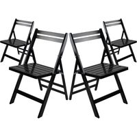 4er-Pack Biano Bambus-Klappstühle aus Holz, 46 x 44 x 78 cm, Thinia Home