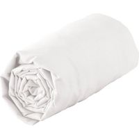 Drap housse 100 % coton 57 fils Blanc 160x200 cm