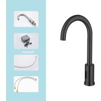 Capteur de robinet : Robinet de Salle de bain Capteur Infrarouge Pour Salle de Bain - Robinet de salle de bain automatique avec boîtier de commande - Mélangeur de température, noir