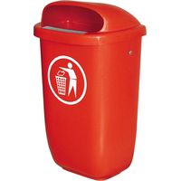 Poubelle BRB pour l'extérieur, capacité 50 litres, conforme à la norme DIN 30713, couleur rouge