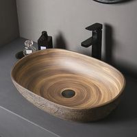 Lavabo de salle de bain ovale en céramique, lavabo rétro