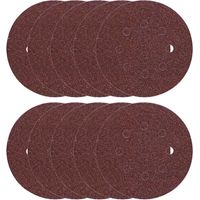 HiKOKI Haft-Schleifscheiben Holz, Metall 125mm 10 Stück, Schleifpapier, Schleifblätter, Klettscheiben, Tellerschleifer - Körnung:K. 60