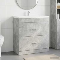 vidaXL Meuble sous lavabo de salle de bain Gris béton
