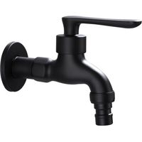 Robinet mural pour machine à laver, robinet pour tuyau, robinet pour buanderie, robinet de cuisine noir, robinet vintage divisé en robinet d'eau, robinet d'évier utilitaire, baignoire