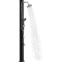 Douche solaire 35 L, protection antigel, 2 pommeaux de douche, robinet au pied idéal pour salon, chambre à coucher ou bureau facile à assembler avec instructions incluses