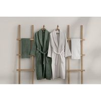 Set de 4 piezas de ropa de baño ASIR GROUP: 2 batas kimono + 2 toallas de algodón 100% verde y blanco 50 x 90 cm