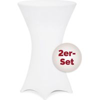 DETEX® 2x Housses de table de bar bistrot ronde nappe mange debout protection table de cocktail tissu stretch Set de 2 blanc, Ø60