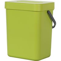(7 L) 25 × 19.5 × 21.5 cm — Hanging Trash Can — With Lid — Portable Waste Bin — Mountable on a countertop or under the sink