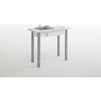 Mesa de cocina con apertura tipo libro acabado blanco, 90 x 40/80 x 76 cm (largo x ancho x alto)