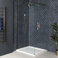 Hudson Reed Augusta - Douche Italienne avec Receveur Blanc 90 x 76cm – Bronze Mat