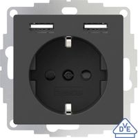 2usb 2U-449351 enchufe empotrable antracita USB