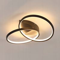 GOECO Lampa wisząca do salonu Czarna lampa sufitowa LED 3000K Nowoczesna okrągła