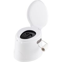 Goplus – Toilette portable 5L – Supporte 200 kg – Anti-odeur avec couvercle – Seau amovible et léger – Conception ergonomique pour camping et extérieur