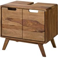 Meuble sous lavabo 60x40x55 en bois de Sheesham naturel sablé MALMÖ 2 265