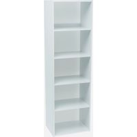 Werka Pro – Meuble de rangement blanc 5 niches en MDF – Dimensions 133 x 40 x 29 cm – Installation facile avec plan de montage inclus