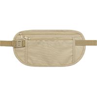 Sac banane en nylon dissimulé avec protection RFID pour femmes et hommes, sac banane antivol à porter sous les vêtements avec réglage (beige)