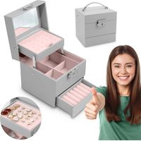Boite a bijoux grise de luxe ms 703 massido