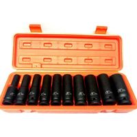 Set bussole da 10 pz - ad impatto da ½" INGCO con astuccio richiudibile in abs