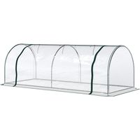 Tunnel de jardin 200x100x80 cm Serre extérieure en acier PVC imperméable transparent pour culture tomates