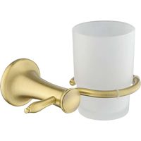 Novaservis Ferro Antica - Bote de cepillo y pasta de dientes con soporte, vidrio esmerilado/bronce AAI03BR