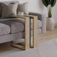 Decortie Muju Modern C Shape Table Oak Anthracite Grey Oak Multipurpose H 57cm