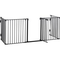 Pawhut – Enclos modulable pour chien 300L x 74,5H cm – Barrière de sécurité pliable avec porte verrouillable – Métal et PP noir