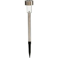 Lampada solare da giardino in acciaio inox 1 led 5x23cm 28615 ibergarden