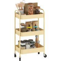 hree-Tier Steel Storage Trolley - Yellow
