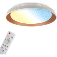 Briloner LED Deckenlampe Fernbedienung Ø43cm Rund 24W 2600lm 3000K-6500K Warmweiß bis Tageslichtweiß Dimmbar Warm Grey Coffee - Deckenleuchte Wohnzimmer Schlafzimmer Flur