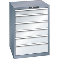 Cajonera con 6 cajones A x P x H 717 x 725 x 1000 mm gris