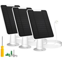Lot de 3 chargeurs solaires 6 W compatibles Google Nest Cam extérieur-intérieur (version batterie), énergie solaire, IP65 résistant aux intempéries