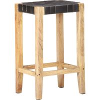 Tabourets de bar Chaise de bar lot de 2 noir cuir véritable 75 cm