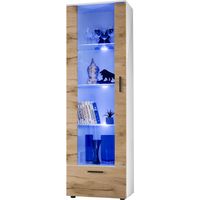 Vitrines Murales T40, Extreme Furniture, (LxHxP): 62 x 192 x 42, Carcasse en Noir Mat, Façades en Noir Brillant, sans LED