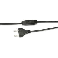 GOOBAY Euro-Netzkabel mit Schnur-Zwischenschalter, schwarz