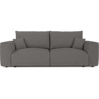 Canapé convertible avec coffre 4 places en tissu bouclette gris graphite COMO
