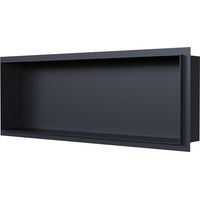 BERNSTEIN - Niche murale de douche, étagère encastrable douche acier inox sans cadre - 20x60x10cm - NT206010X Noir