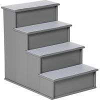 Escaliers animaux 4 marches 40 x 59 x 54,2 cm gris tapis antidérapant. Aide pratique pour monter au lit,au canapé et dans la voiture.