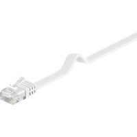 CAT 6 Flach-Patchkabel, U/UTP, weiß, Kupferleiter (CU). Kabellänge 15 m