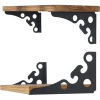 Set mit 4 dekorativen Wandhalterungen für schwebende Regale, 30 cm (12 Zoll), Retro-Stil, schwarz, multifunktional, c-AquaForge