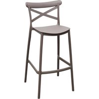 Pompei Tortora Stool - Stackable Polypropylene Modern Design
