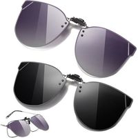 2 Clip Lunettes Polarisant Noir/Violet UV400 - Compatible Lunettes de Vue Homme/Femme - Clip Solaire dupcheliry