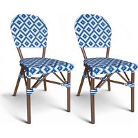 Lot de 2 chaises de table effet rotin naturel, SCALA