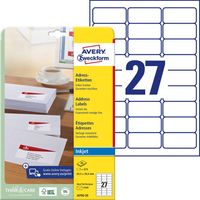 Avery-Zweckform J4792-25 Etichetta per indirizzo 63.5 x 29.6 mm Carta Bianco 675 pz. A tenuta permanente Stampante a ge