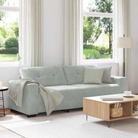 vidaXL Canapé 3 places gris clair 220 x 78 x 80 cm velours