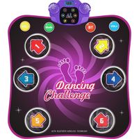 Tapis de danse pour enfants - Tapis de danse lumineux pour filles de 3 à 10 ans, jouets de danse, cadeaux pour filles de 3, 4, 5, 6, 7 et 8 ans, tapis musical avec 6 modes et 3 niveaux de difficulté,