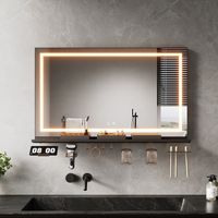 Sirhona – Miroir anti-buée lumineux 100x60cm – Éclairage LED 3 couleurs – Étagère amovible – Certifié IP44 pour salle de bain