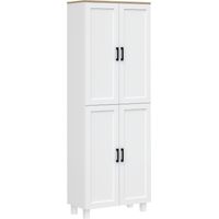 Alacena de Cocina Armario de Almacenaje Multifuncional con 4 Puertas y Estantes Ajustables 60x30x171 cm Blanco